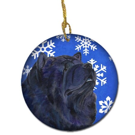 Carolines Treasures Carolines Treasures SS4639-CO1 Chow Chow Winter Snowflakes Holiday Christmas Ceramic Ornament SS4639-CO1